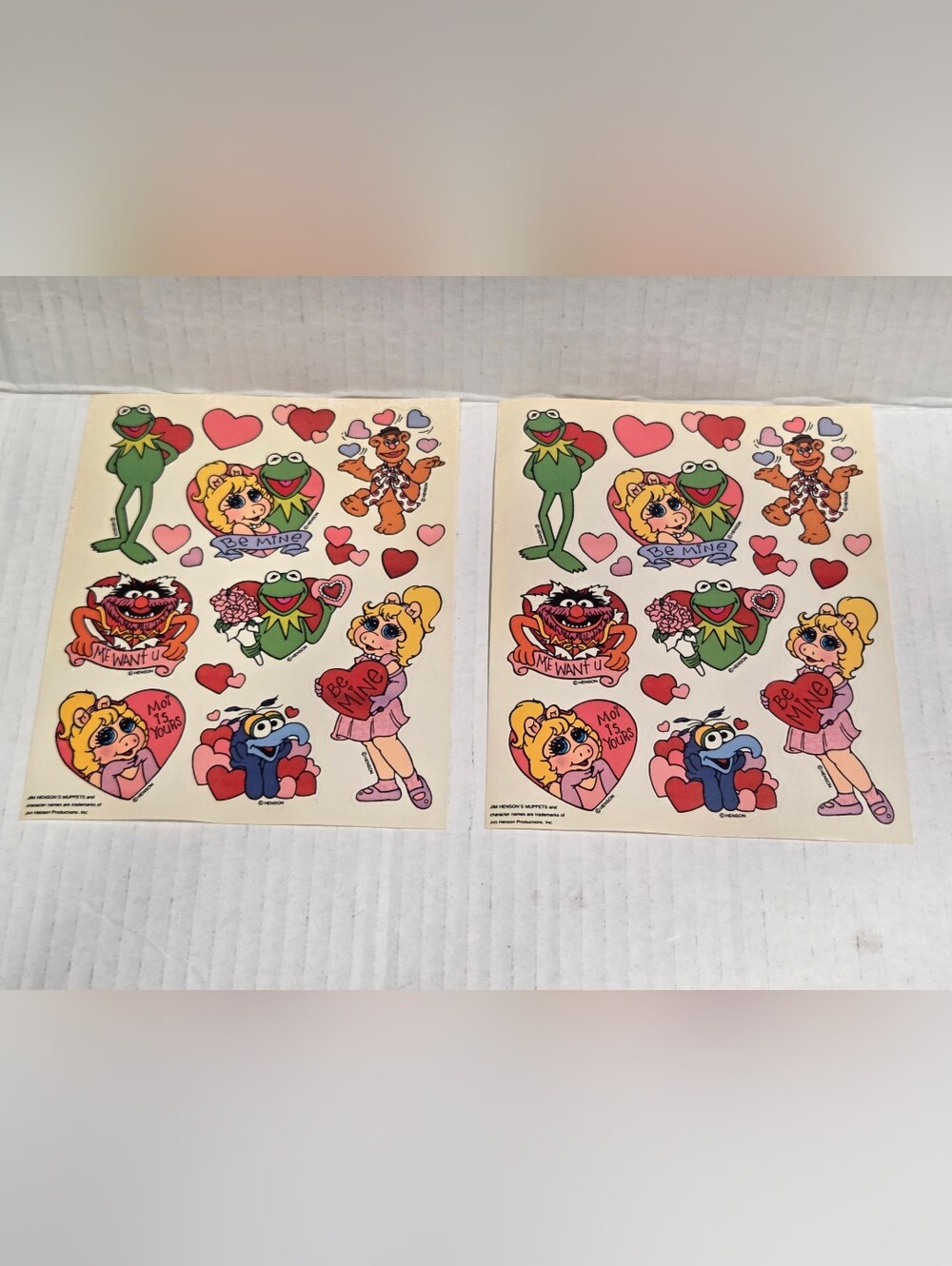 Jim Henson's Muppets Vintage Valentines Day Stickers 2 Sheets